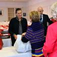 La princesse Stéphanie de Monaco participe à la traditionnelle remise de cadeaux aux seniors monégasques au Foyer Rainier III, dans le cadre de la Fête Nationale monégasque, à Monaco, le 18 novembre 2015. © Bruno Bebert / Bestimage
