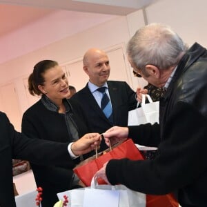 La princesse Stéphanie de Monaco participe à la traditionnelle remise de cadeaux aux seniors monégasques au Foyer Rainier III, dans le cadre de la Fête Nationale monégasque, à Monaco, le 18 novembre 2015. © Bruno Bebert / Bestimage