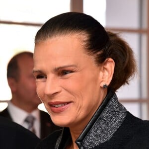 La princesse Stéphanie de Monaco participe à la traditionnelle remise de cadeaux aux seniors monégasques au Foyer Rainier III, dans le cadre de la Fête Nationale monégasque, à Monaco, le 18 novembre 2015. © Bruno Bebert / Bestimage