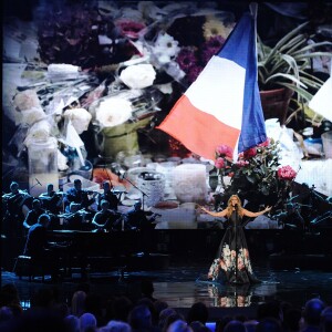 Céline Dion aux American Music Awards, au Microsoft Theater de Los Angeles, le 22 novembre 2015