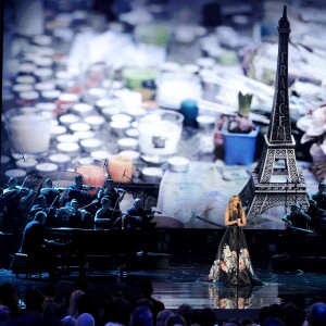 Céline Dion aux American Music Awards, au Microsoft Theater de Los Angeles, le 22 novembre 2015