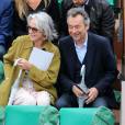Michel Denisot et sa femme à Roland-Garros, lors de la finale, le 10 juin 2012.
