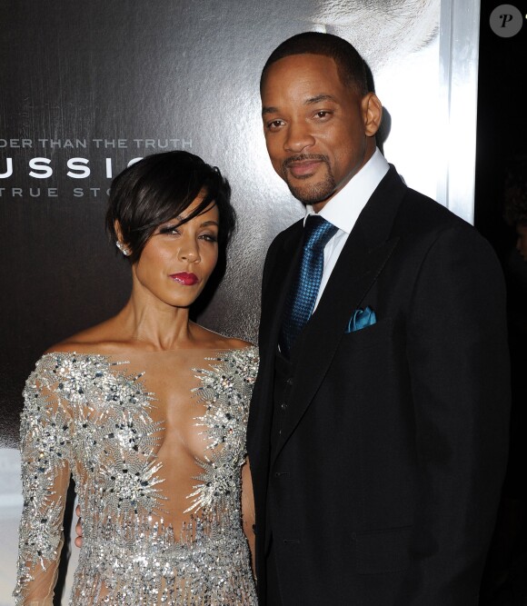 Will Smith et sa femme Jada Pinkett-Smith à Los Angeles pour l'avant-première du film Seul contre tous (Concussion) le 23 novembre 2015
