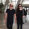 Liv Tyler et son compagnon Dave Gardner - People à l'aéroport de Marrakech après avoir célébré l'anniversaire de David Beckham (40 ans), le 3 mai 2015