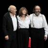 Michel Piccoli, Jane Birkin et Hervé Pierre dans "Serge Gainsbourg, poète majeur" au théâtre Liberté à Toulon le 11 novembre 2014