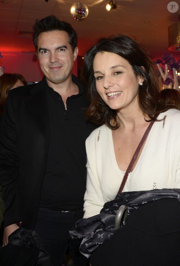 Faustine Bollaert et son mari Maxime Chattam, à la soirée de lancement de la 95e édition du Prix d'Amérique Opodo à l'Hippodrome de Paris-Vincennes, le 24 novembre 2015. ©Guirec Coadic