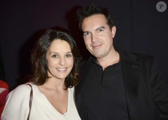Faustine Bollaert et son mari Maxime Chattam, à la soirée de lancement de la 95e édition du Prix d'Amérique Opodo à l'Hippodrome de Paris-Vincennes, le 24 novembre 2015. ©Guirec Coadic