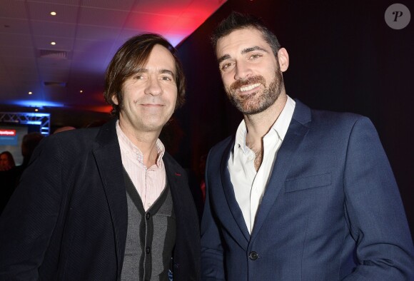 Thierry Samitier et Gil Alma, à la soirée de lancement de la 95e édition du Prix d'Amérique Opodo à l'Hippodrome de Paris-Vincennes, le 24 novembre 2015. ©Guirec Coadic