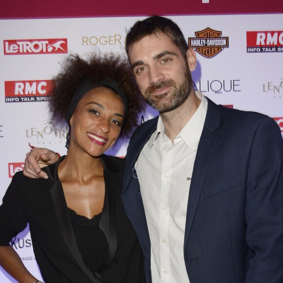 Gil Alma et Aminata, à la soirée de lancement de la 95e édition du Prix d'Amérique Opodo à l'Hippodrome de Paris-Vincennes, le 24 novembre 2015. ©Guirec Coadic