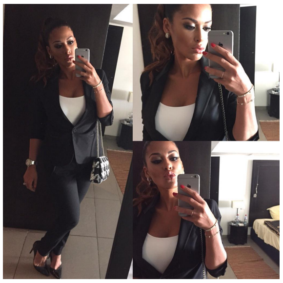 Ayem Nour : total look black and white sur Instagram