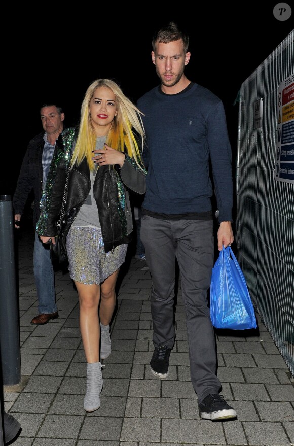 Calvin Harris et Rita Ora vont diner au restaurant Hakkasan a Londres, le 23 mai 2013.