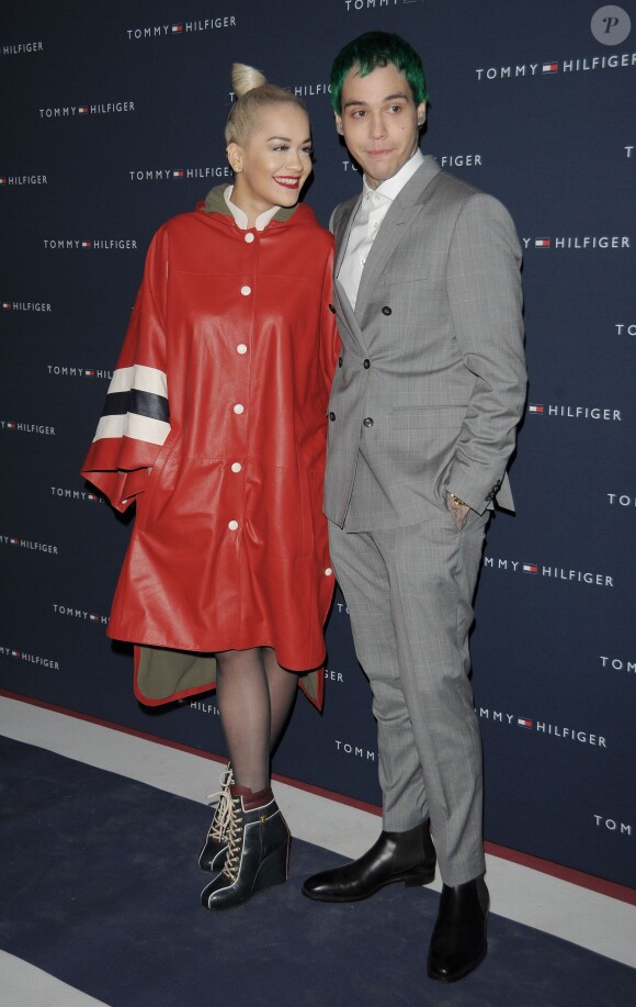 Richard Hilfiger et sa compagne Rita Ora - Photocall de l'inauguration de la boutique Tommy Hilfiger Bd des Capucines à Paris le 31 mars 2015.