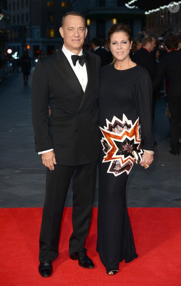 Tom Hanks et sa femme Rita Wilson à Londres, le 9 octobre 2013.