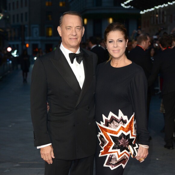 Tom Hanks et sa femme Rita Wilson à Londres, le 9 octobre 2013.