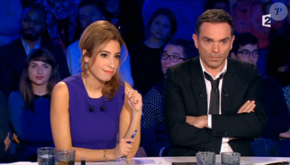 Yann Moix et Léa Salamé, dans On n'est pas couché, le samedi 28 novembre 2015.