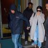 Kylie Jenner et son petit ami le rappeur Tyga, main dans la main, rentrent à leur hôtel après leur soirée à New York, le 28 octobre 2015. © CPA