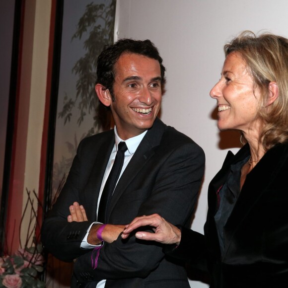 Alexandre Bompard, Claire Chazal - Soirée de remise des Prix de la Femme d'Influence à l'hôtel du Louvre à Paris, le 1er Décembre 2015. Ces prix récompensent pour la seconde fois cinq femmes dont le parcours remarquable est porteur de courage, de créativité, de responsabilité et de bienveillance. A cette occasion, Claire Chazal, dont c'était le 59ème anniversaire, a reçu un énorme bouquet de fleurs. © Dominique Jacovides / Bestimage