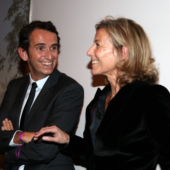 Alexandre Bompard, Claire Chazal - Soirée de remise des Prix de la Femme d'Influence à l'hôtel du Louvre à Paris, le 1er Décembre 2015. Ces prix récompensent pour la seconde fois cinq femmes dont le parcours remarquable est porteur de courage, de créativité, de responsabilité et de bienveillance. A cette occasion, Claire Chazal, dont c'était le 59ème anniversaire, a reçu un énorme bouquet de fleurs. © Dominique Jacovides / Bestimage