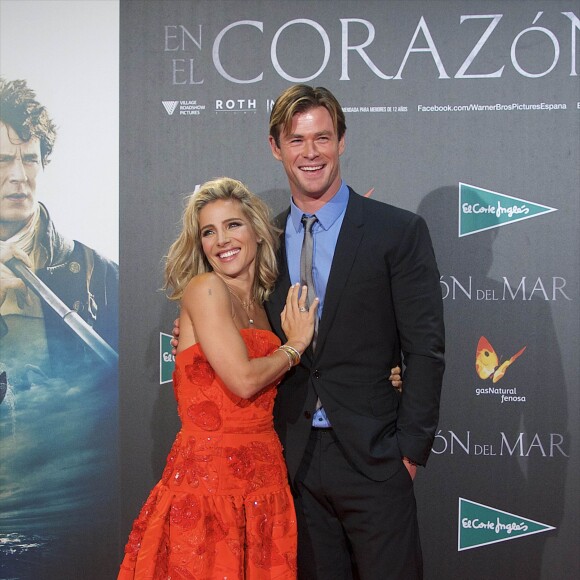 Chris Hemsworth et sa femme Elsa Pataky - Avant-première du film Au coeur de l'océan à Madrid le 3 décembre 2015