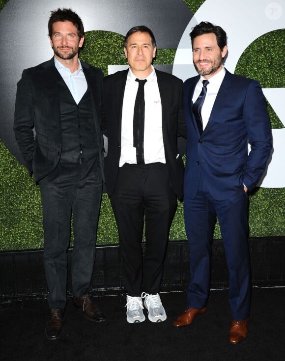 Bradley Cooper, David O. Russell et Edgar Ramirez assistent à la soirée des Men of the Year de GQ au Chateau Marmont. Los Angeles, le 3 décembre 2015.