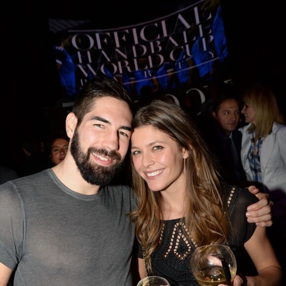 Nikola Karabatic et sa compagne Géraldine Pillet au VIP Room à Paris le 2 février 2015