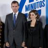 La reine Letizia et le roi Felipe d'Espagne ont pris part le 24 novembre 2015 à l'événement marquant les 15 ans de 20 Minutos à la Casa de Correos à Madrid.