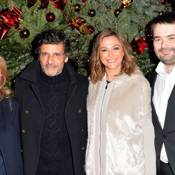 Pascal Elbé, Sandrine Quétier, Amanda Sthers et Jean-François Piège - Evénement "Winter Time 2015" pour le lancement de la Tombola du "Comité du Faubourg Saint-Honoré" au profit des associations "Les Toiles Enchantées" et "Paris Aide aux Victimes", et lancement des illuminations de Noël au Bristol à Paris, le 26 novembre 2015. © Veeren/Bestimage