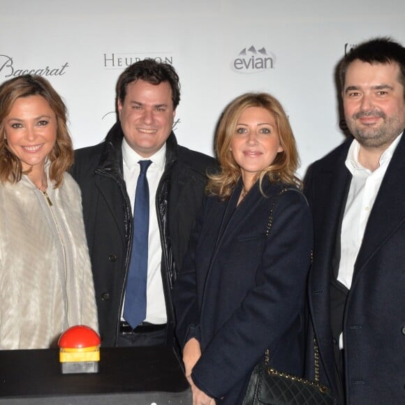 Pascal Elbé, Sandrine Quétier, Benjamin Cymerman (président du Comité du Faubourg Saint-Honoré), Amanda Sthers et Jean-François Piège - Evénement "Winter Time 2015" pour le lancement de la Tombola du "Comité du Faubourg Saint-Honoré" au profit des associations "Les Toiles Enchantées" et "Paris Aide aux Victimes", et lancement des illuminations de Noël au Bristol à Paris, le 26 novembre 2015. © Veeren/Bestimage