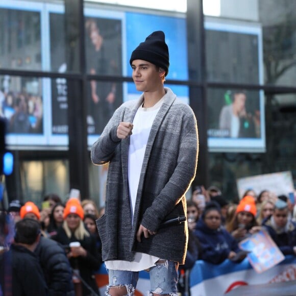 Justin Bieber lors de l'émission "Today" au Rockefeller Center à New York, le 18 novembre 2015.