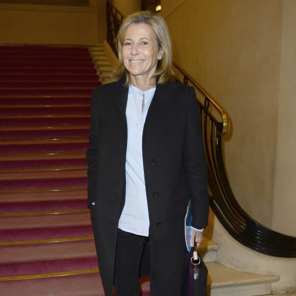 Claire Chazal - Concert caritatif "Hommage à Solenn" au bénéfice de la Maison de Solenn sous l'égide de la Fondation Hôpitaux de Paris - Hôpitaux de France au théâtre des Champs-Elysées à Paris, le 9 décembre 2015. Soirée présentée par PPDA et Alain Duault, sous le parrainage de B. Chirac, avec le concours de l'orchestre de la Garde Républicaine et du choeur de l'Armée française. 20 ans après la disparition de Solenn Poivre d'Arvor, qui inspirera la création de la première maison des adolescents "la Maison de Solenn", son père PPDA a organisé ce concert classique en son honneur avec la collaboration d'artistes prestigieux du monde musical. La recette de cette soirée sera entièrement reversée au profit de "la Maison de Solenn". Le concert sera retransmis le 14 décembre prochain à l'antenne de Radio Classique. © Guirec Coadic/Bestimage09/12/2015 - Paris