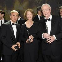 Charlotte Rampling et Christoph Waltz au sommet lors des European Film Awards