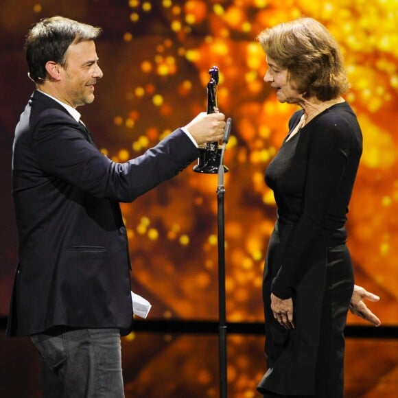 François Ozon et Charlotte Rampling (Meilleure actrice) - Remise des prix lors de la 28ème cérémonie des "European Film Awards" à Berlin, le 12 décembre 2015.