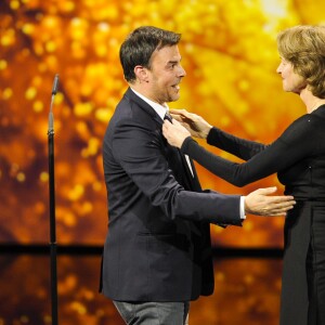 François Ozon et Charlotte Rampling (Meilleure actrice) - Remise des prix lors de la 28ème cérémonie des "European Film Awards" à Berlin, le 12 décembre 2015.