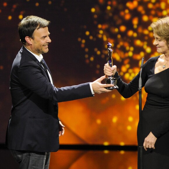 François Ozon et Charlotte Rampling (Meilleure actrice) - Remise des prix lors de la 28ème cérémonie des "European Film Awards" à Berlin, le 12 décembre 2015.