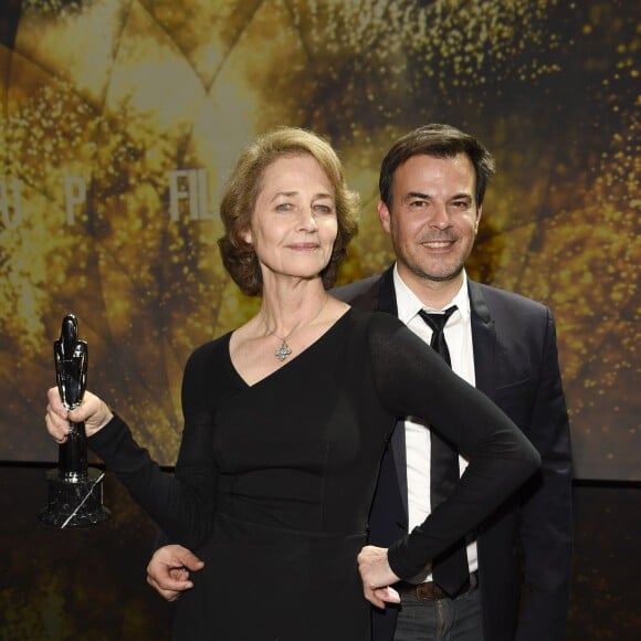 François Ozon et Charlotte Rampling (Meilleure actrice) - Remise des prix lors de la 28ème cérémonie des "European Film Awards" à Berlin, le 12 décembre 2015.