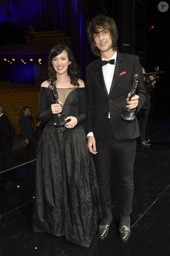 Rachel Zeffira et Faris Badwan - Remise des prix lors de la 28ème cérémonie des "European Film Awards" à Berlin, le 12 décembre 2015.