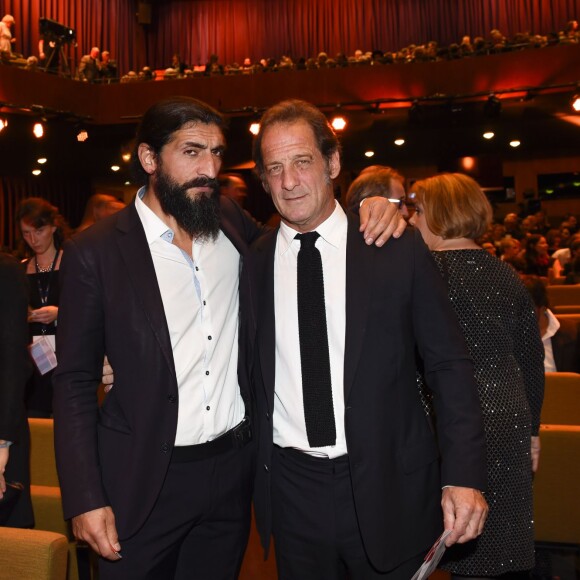 Numan Acar et Vincent Lindon - Remise des prix lors de la 28ème cérémonie des "European Film Awards" à Berlin, le 12 décembre 2015.