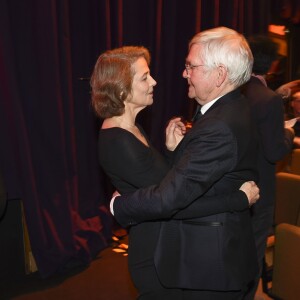 Sir Tom Courtenay et Charlotte Rampling (Meilleure actrice) - Remise des prix lors de la 28ème cérémonie des "European Film Awards" à Berlin, le 12 décembre 2015.