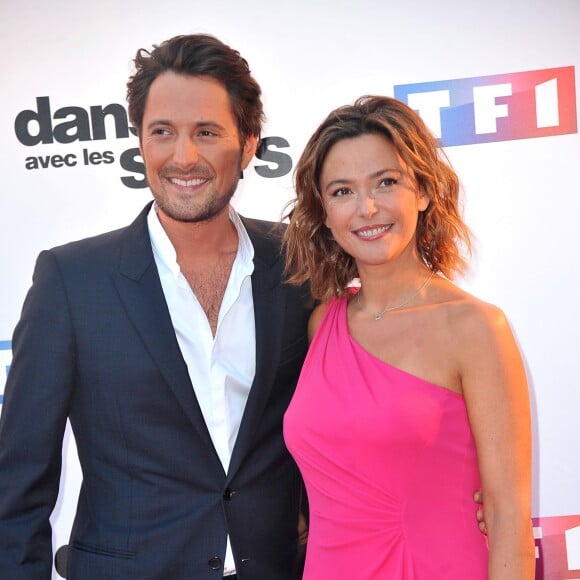 Sandrine Quétier et Vincent Cerutti - Photocall de présentation de la nouvelle saison de "Danse avec les Stars 5" au pied de la tour TF1 à Paris, le 10 septembre 2014.