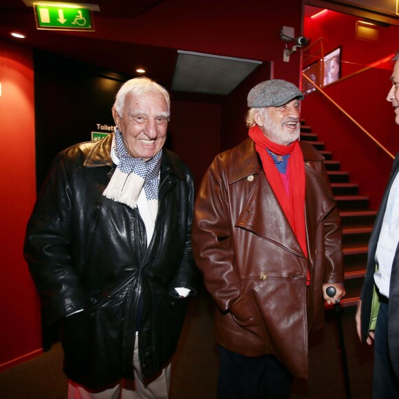 Exclusif - Charles Gérard, Jean-Paul Belmondo - Avant-première parisienne du documentaire "Belmondo par Belmondo" au cinéma Publicis à Paris le 15 décembre 2015.