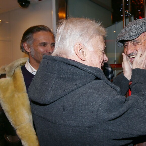 Exclusif - Paul Belmondo, Guy Bedos et Jean-Paul Belmondo - Avant-première parisienne du documentaire "Belmondo par Belmondo" au cinéma Publicis à Paris le 15 décembre 2015.