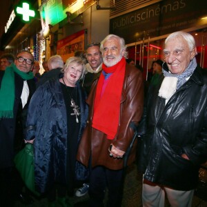 Exclusif - Paul et Jean-Paul Belmondo, Charles Gérard - Avant-première parisienne du documentaire "Belmondo par Belmondo" au cinéma Publicis à Paris le 15 décembre 2015.