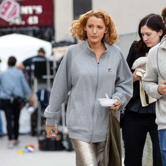 Blake Lively sur le tournage du dernier film de Woody Allen à New York, le 7 octobre 2015