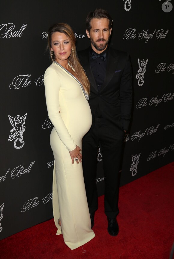 Blake Lively enceinte et son mari Ryan Reynolds - People à la soirée "Angel Ball 2014" à New York, le 20 octobre 2014.