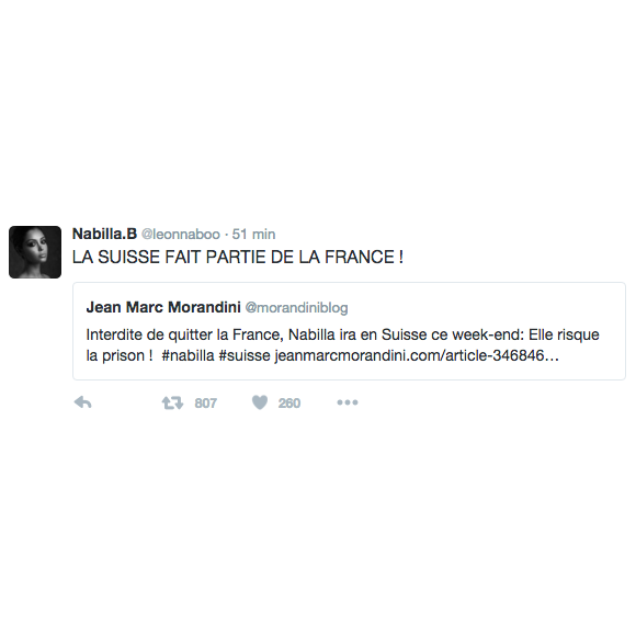 Nabilla voit la Suisse en France : son tweet moqué par la Toile ! 