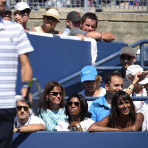 Shy'm dans le box de Benoît Paire lors de l'US Open à l'USTA Billie Jean King National Tennis Center de Flushing dans le Queens à New York le 6 septembre 2015