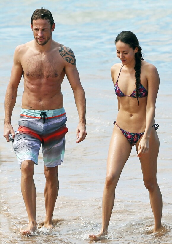 Exclusif - Jenson Button et Jessica Michibata à Maui, Hawaï, le 20 octobre 2014