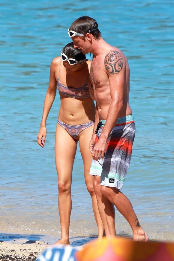 Jenson Button et Jessica Michibata à Hawaï, le 12 janvier 2015