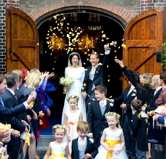 Mariage du prince Jaime de Bourbon-Parme et de Viktoria Cservenyak, le 5 octobre 2013 en l'église Notre-Dame de l'Assomption à Apeldoorn (centre des Pays-Bas).