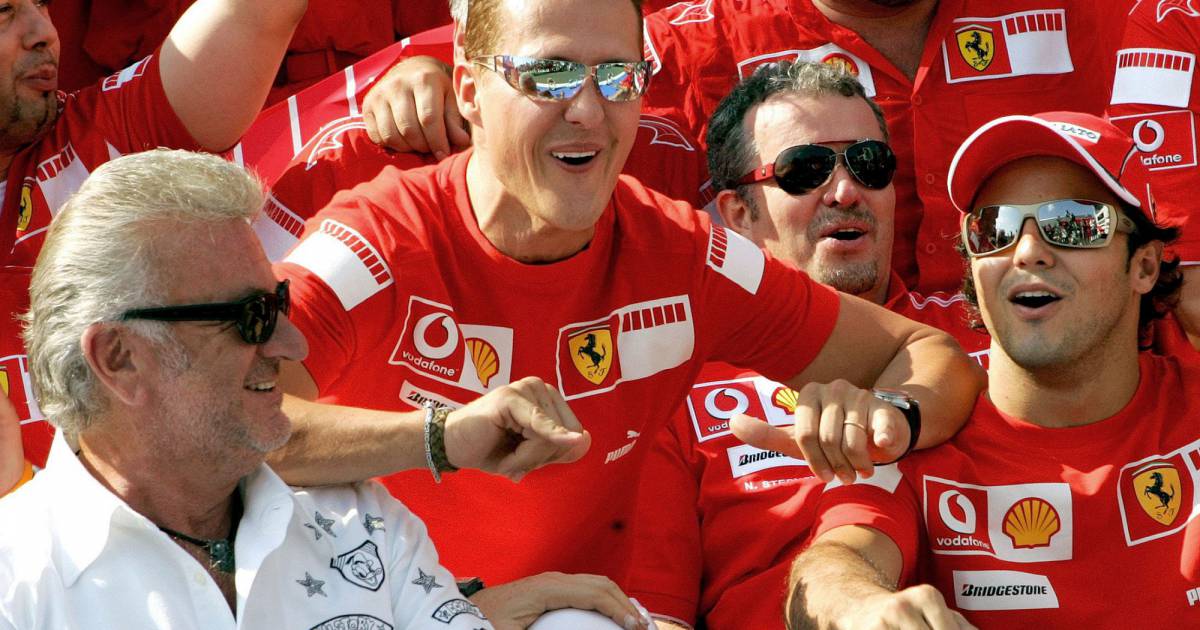 Michael Schumacher et son manageur Willi er (à gauche), avec Felipe